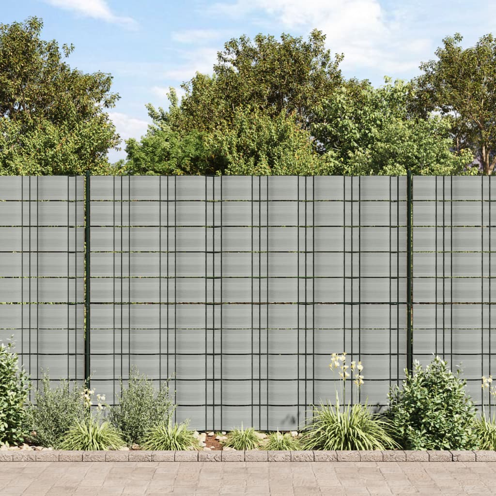 vidaXL Garden Privacy Screens 10 pcs Stone Grey 252.5x19 cm PVC