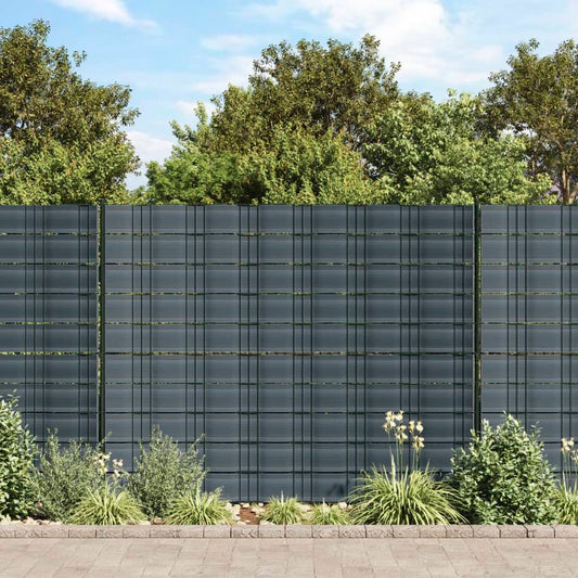 vidaXL Garden Privacy Screens 10 pcs Black 252.5x19 cm PVC