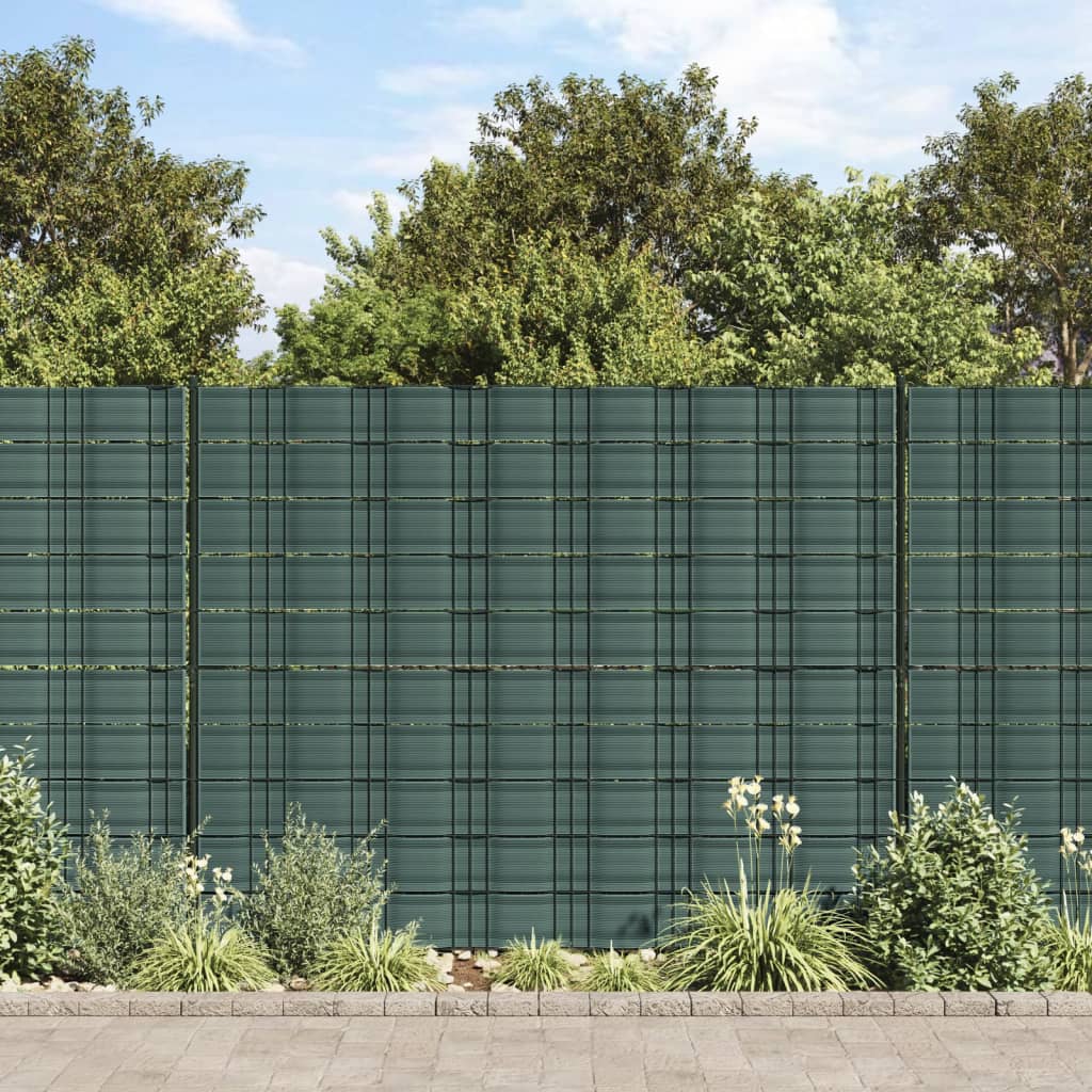 vidaXL Garden Privacy Screens 10 pcs Green 252.5x19 cm PVC