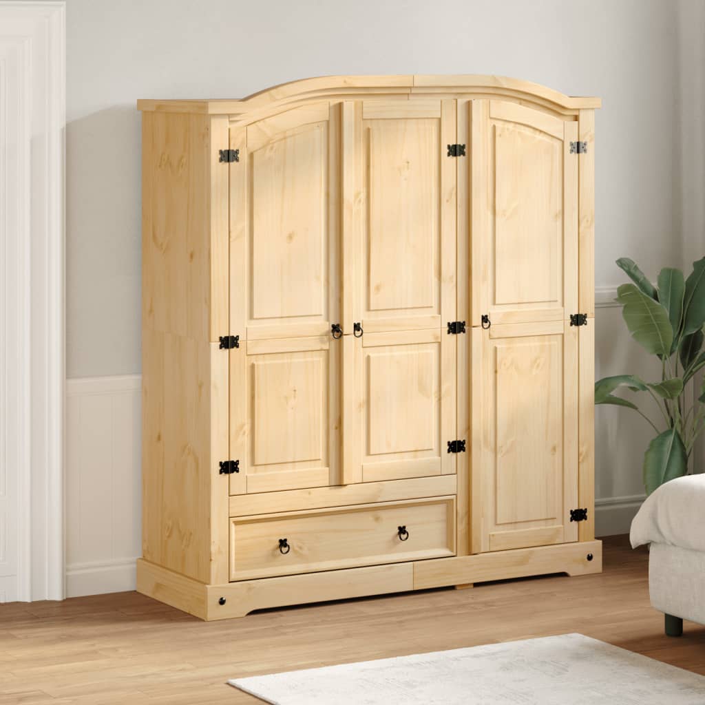 vidaXL Wardrobe Corona 151.5x52x170 cm Solid Wood Pine