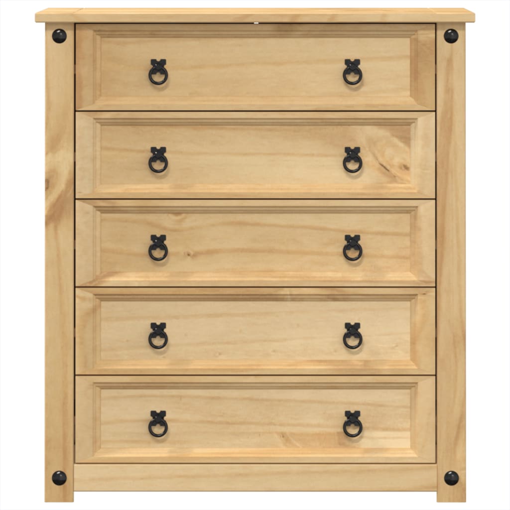 Chest of Drawers "Corona" 80x40x89 cm Solid Wood Pine