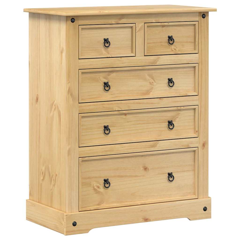 Chest of Drawers "Corona" 92x48x114 cm Solid Wood Pine