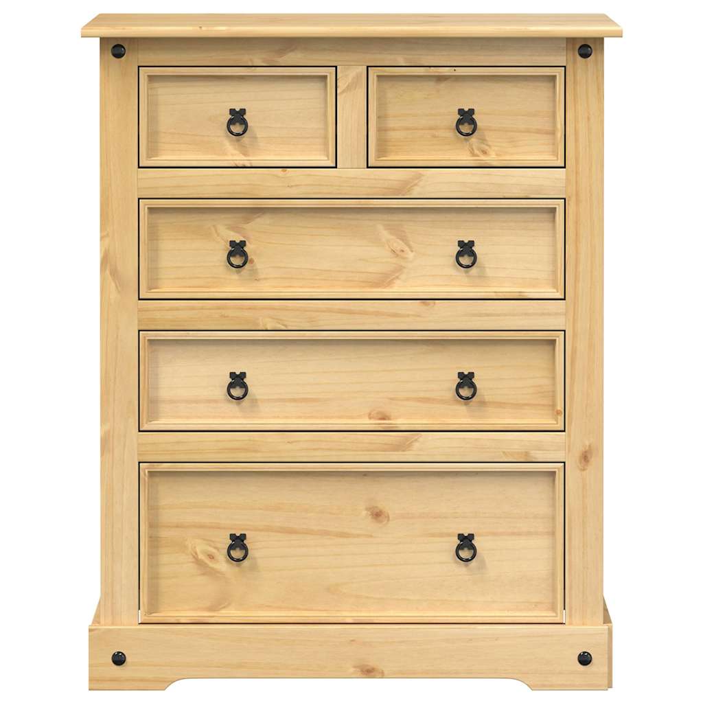 Chest of Drawers "Corona" 92x48x114 cm Solid Wood Pine