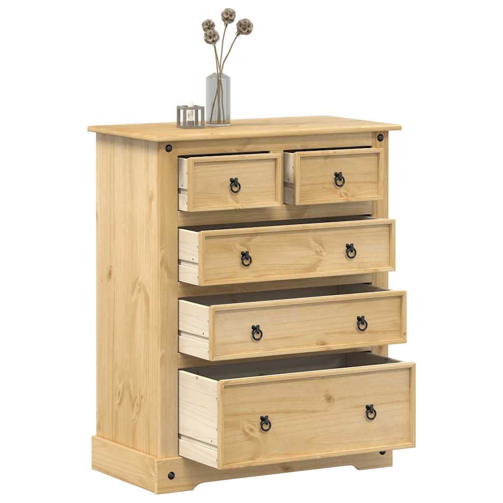 Chest of Drawers "Corona" 92x48x114 cm Solid Wood Pine