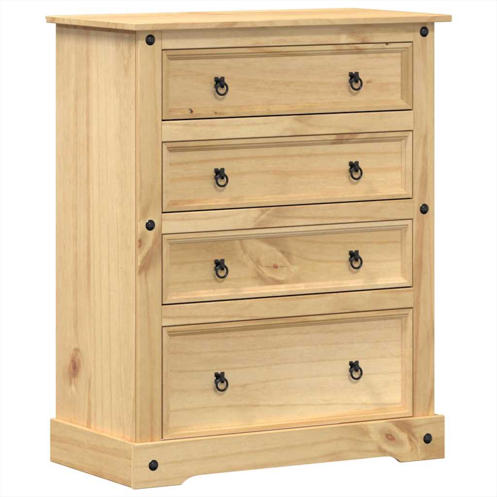 Chest of Drawers "Corona" 92x48x114 cm Solid Wood Pine