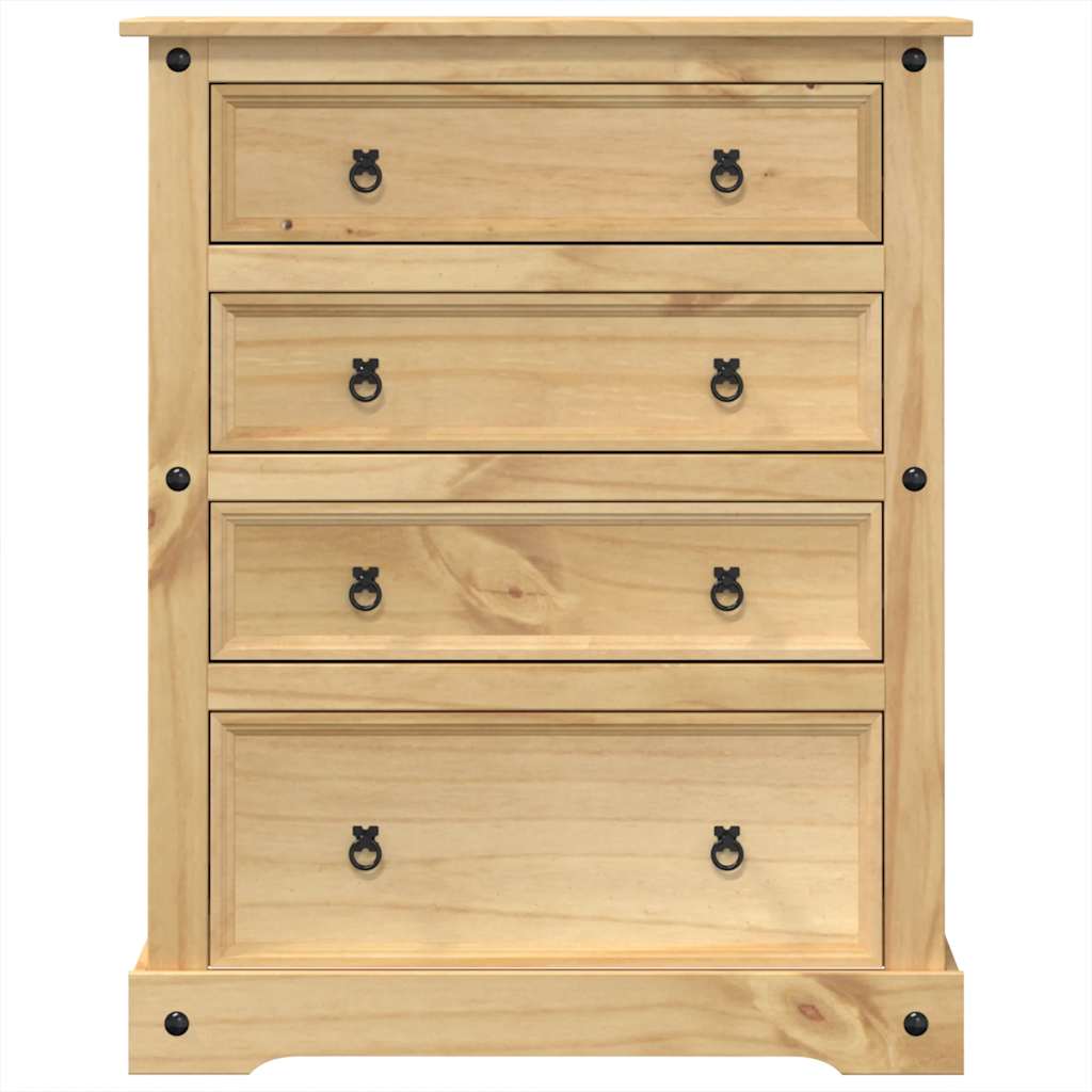 Chest of Drawers "Corona" 92x48x114 cm Solid Wood Pine