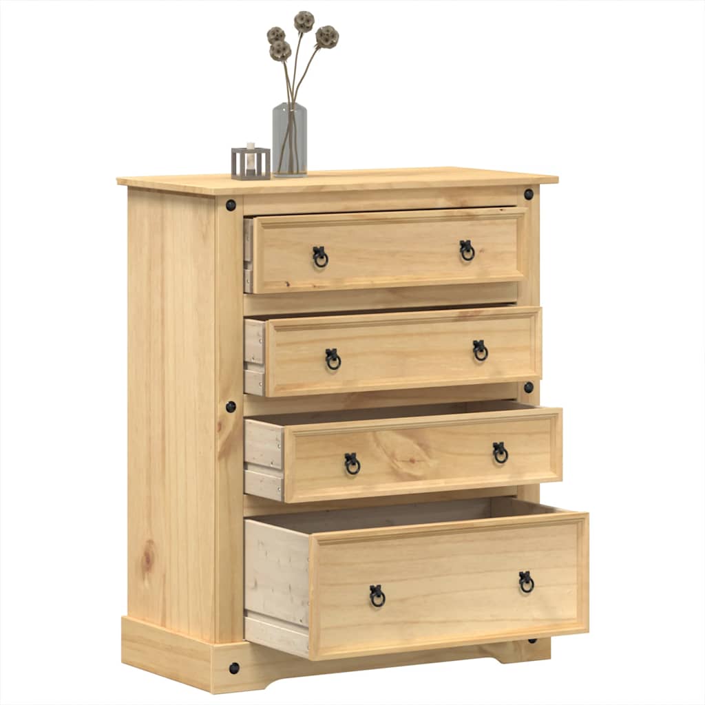 Chest of Drawers "Corona" 92x48x114 cm Solid Wood Pine