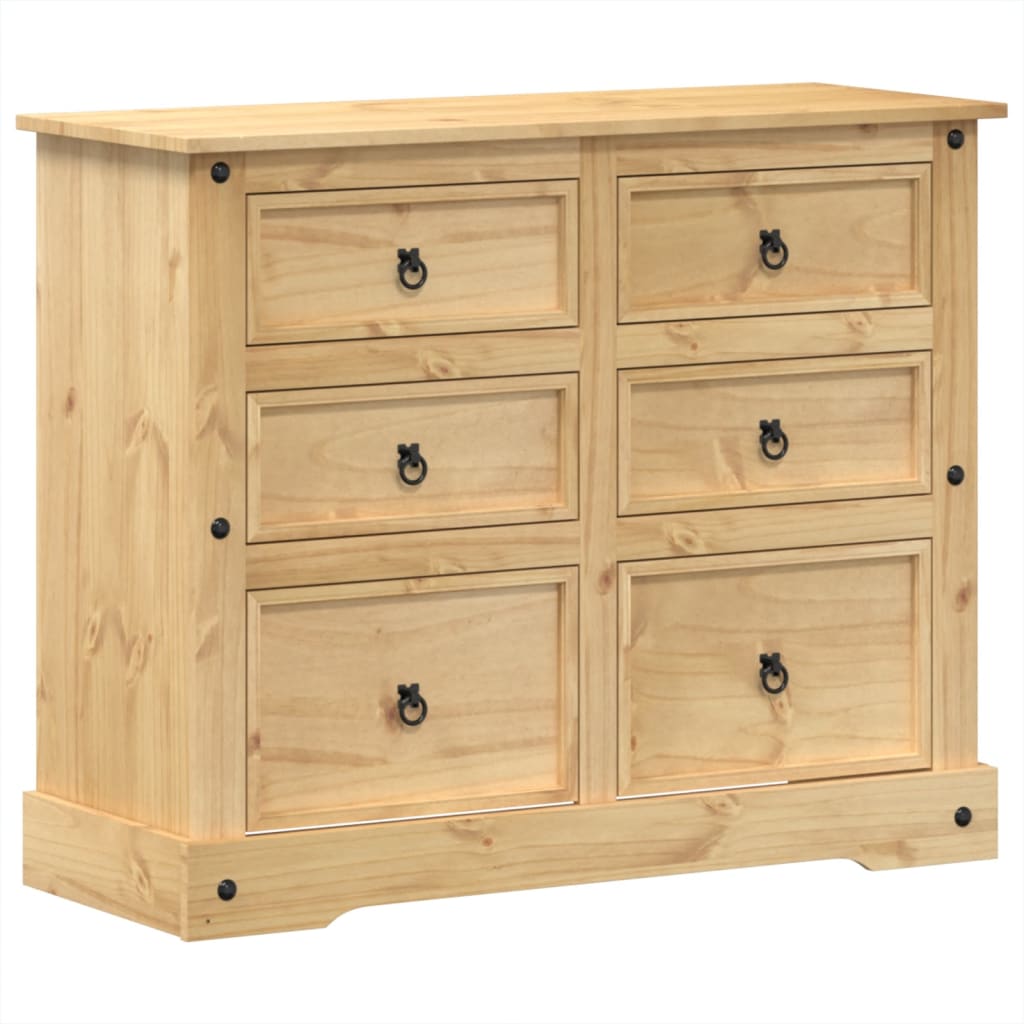 Chest of Drawers "Corona" 110x43x91 cm Solid Wood Pine