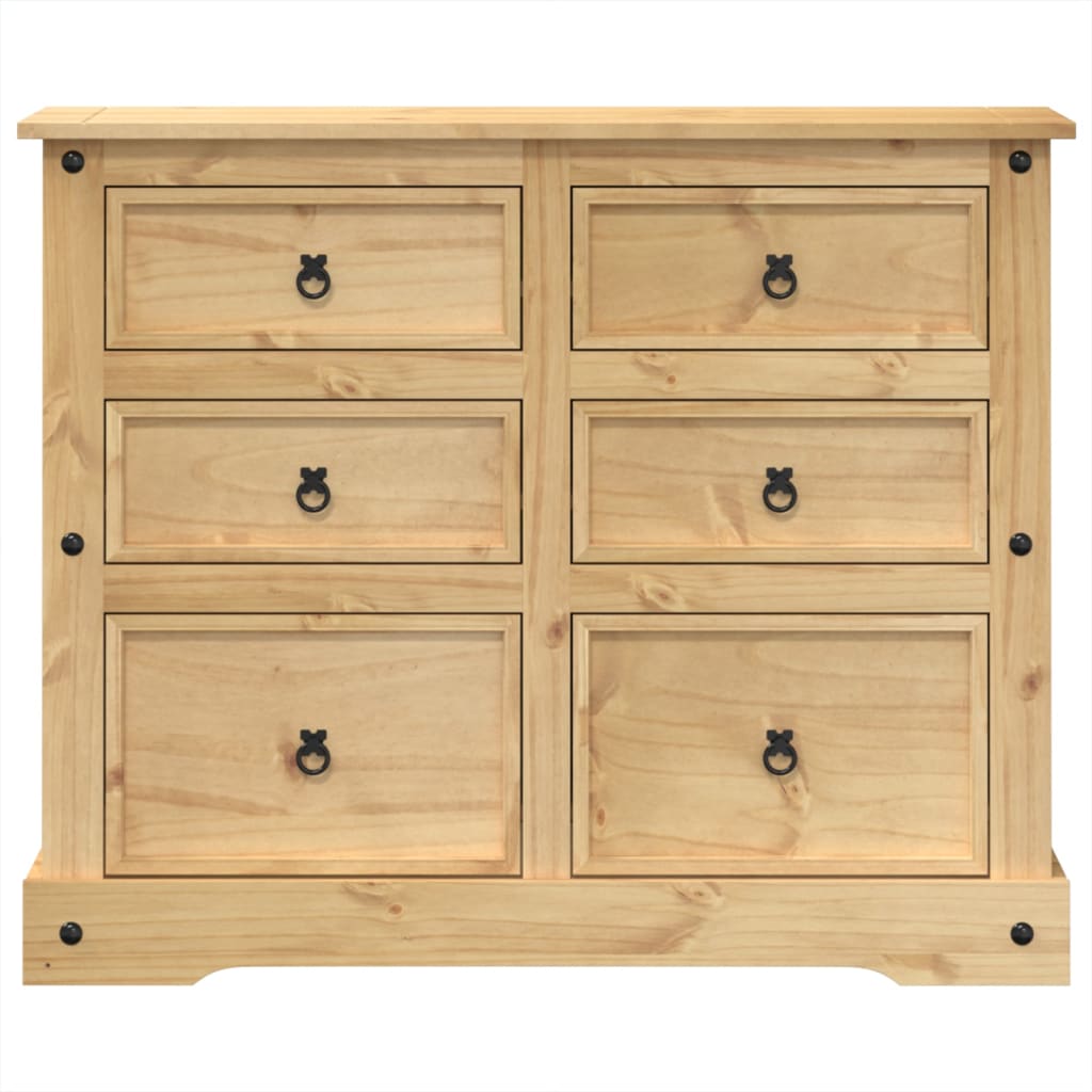 Chest of Drawers "Corona" 110x43x91 cm Solid Wood Pine