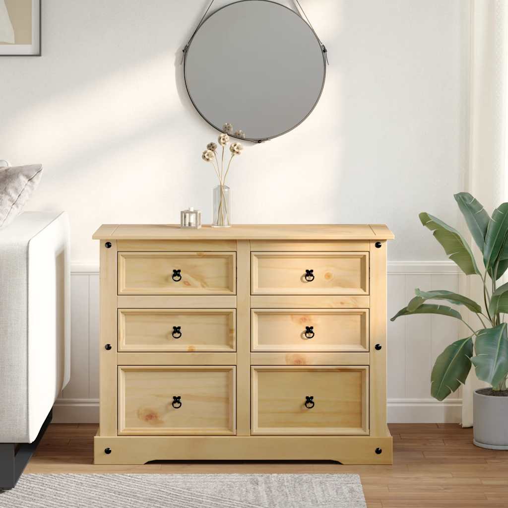 Chest of Drawers "Corona" 112x48x91 cm Solid Wood Pine