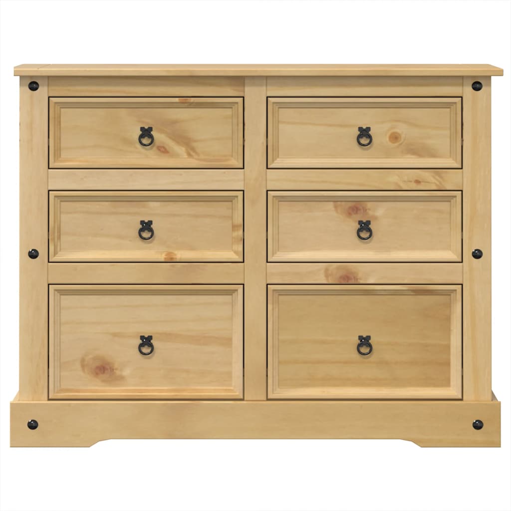 Chest of Drawers "Corona" 112x48x91 cm Solid Wood Pine