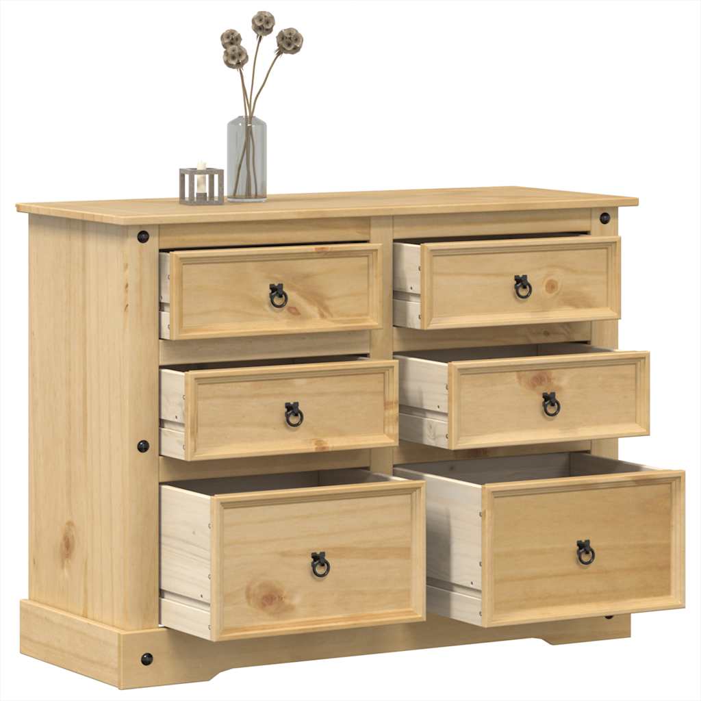 Chest of Drawers "Corona" 112x48x91 cm Solid Wood Pine