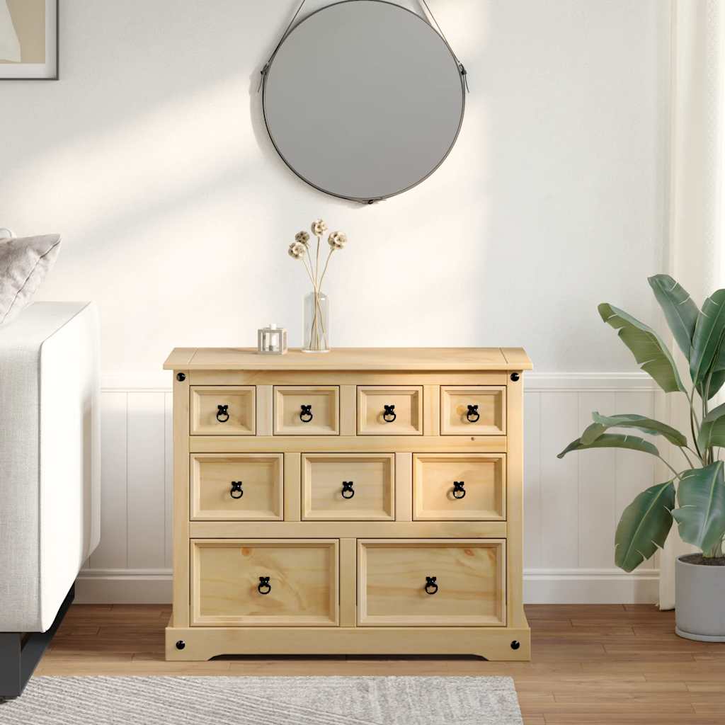 Chest of Drawers "Corona" 101x45x82 cm Solid Wood Pine