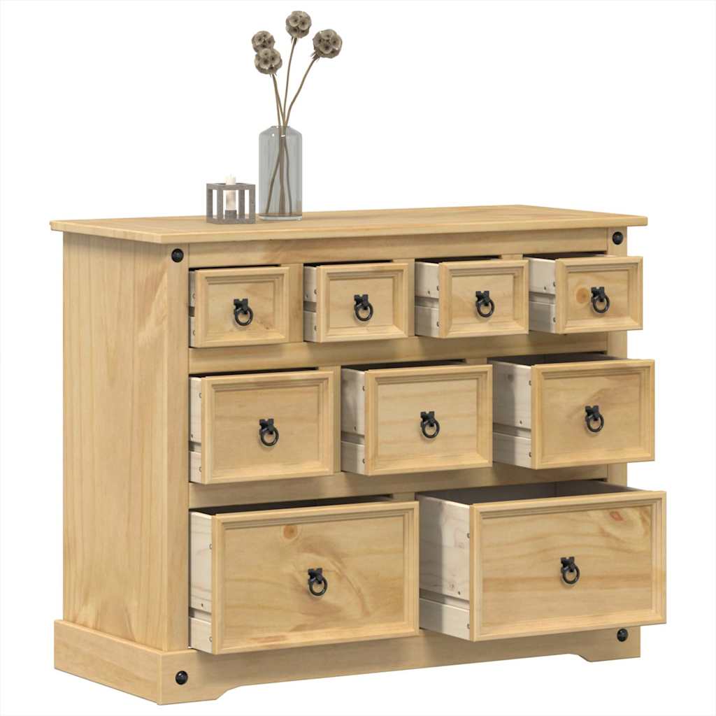 Chest of Drawers "Corona" 101x45x82 cm Solid Wood Pine