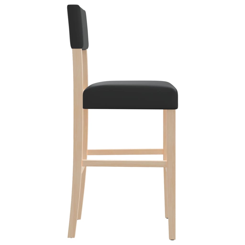 vidaXL Bar Chairs 2 pcs Solid Wood Rubber and Faux Leather