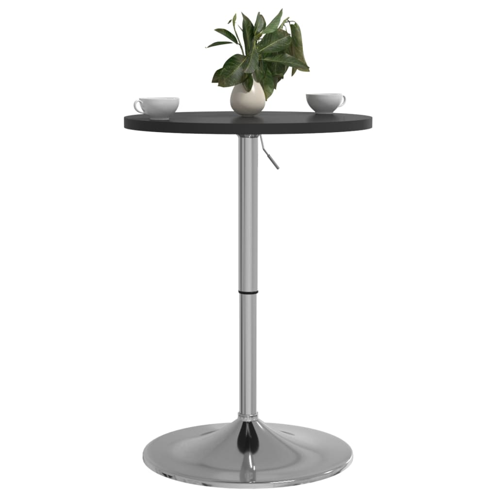 vidaXL Bar Table Black 50x50x90 cm Engineered Wood and Chromed Steel