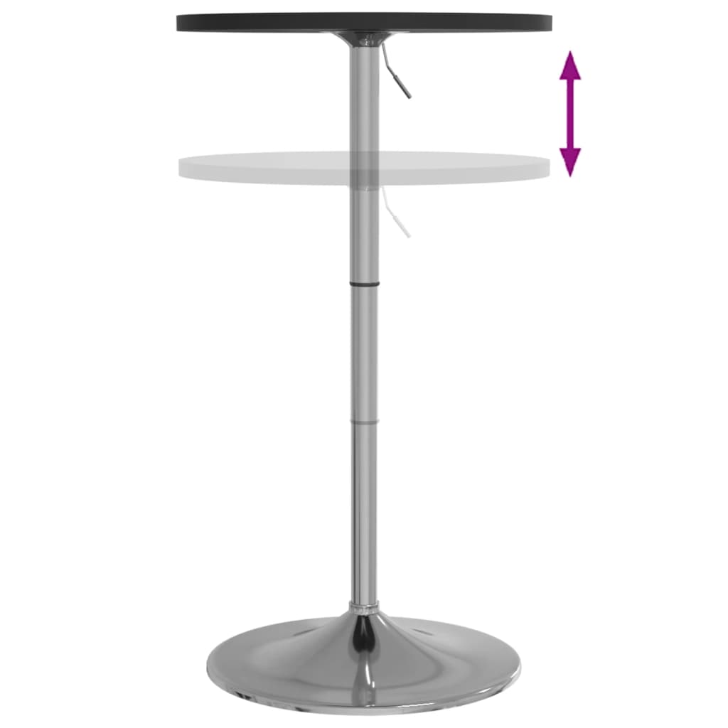 vidaXL Bar Table Black 50x50x90 cm Engineered Wood and Chromed Steel