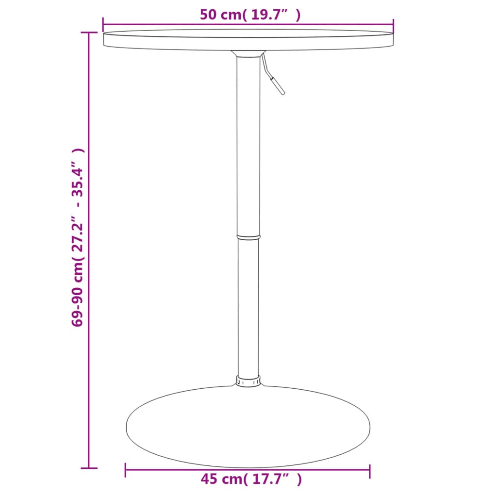 vidaXL Bar Table Black 50x50x90 cm Engineered Wood and Chromed Steel