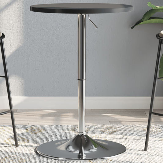 vidaXL Bar Table Black 50x50x90 cm Engineered Wood and Chromed Steel