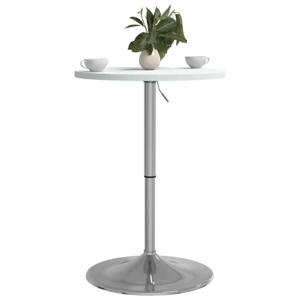 vidaXL Bar Table White 50x50x90 cm Engineered Wood and Chromed Steel