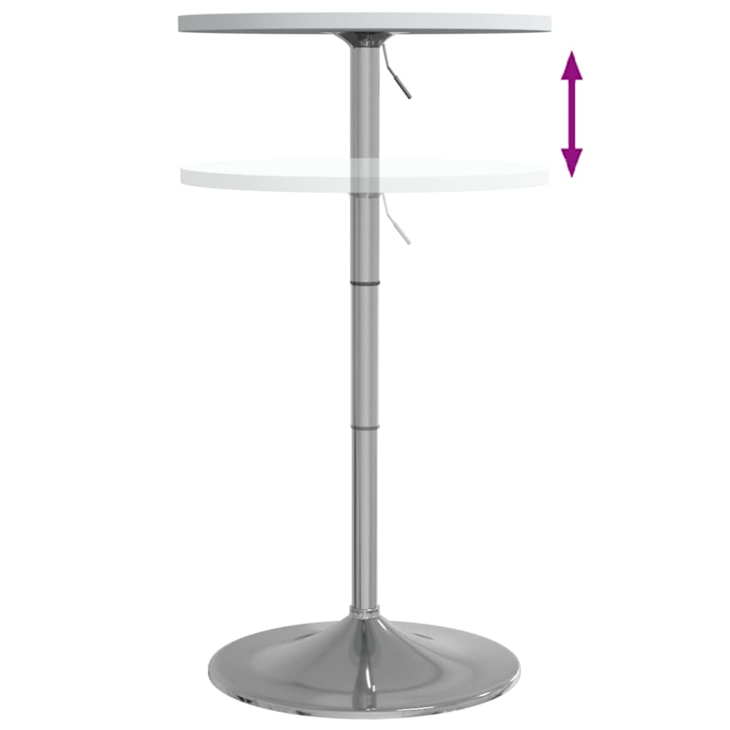 vidaXL Bar Table White 50x50x90 cm Engineered Wood and Chromed Steel