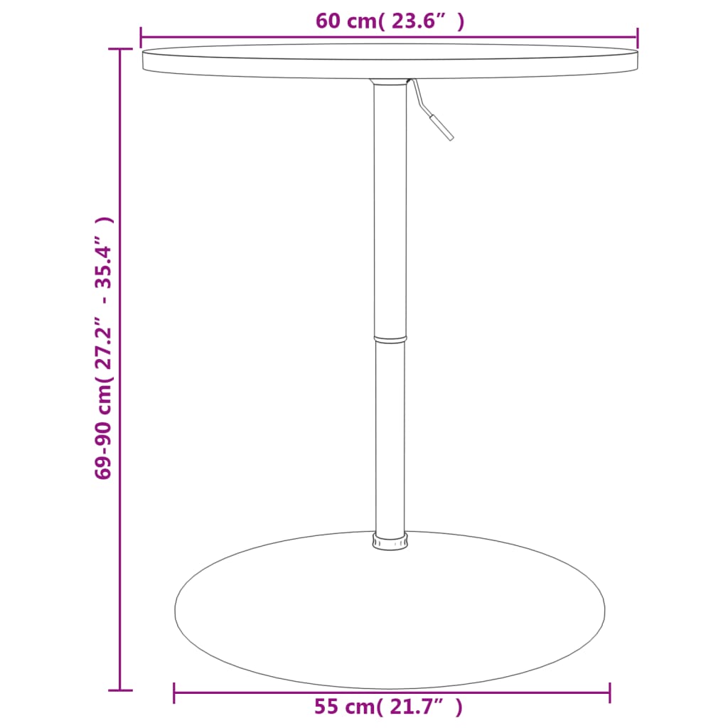 vidaXL Bar Table White 60x60x90 cm Engineered Wood and Chromed Steel