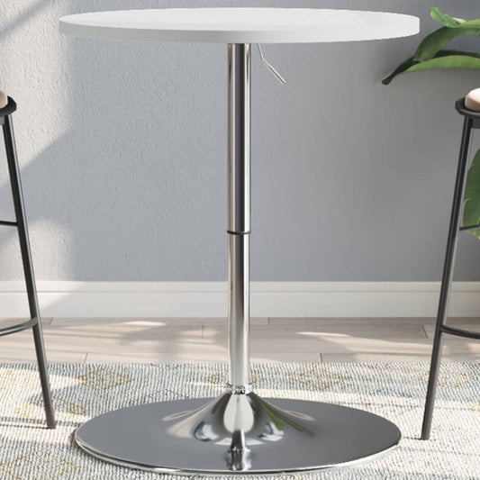 vidaXL Bar Table White 60x60x90 cm Engineered Wood and Chromed Steel