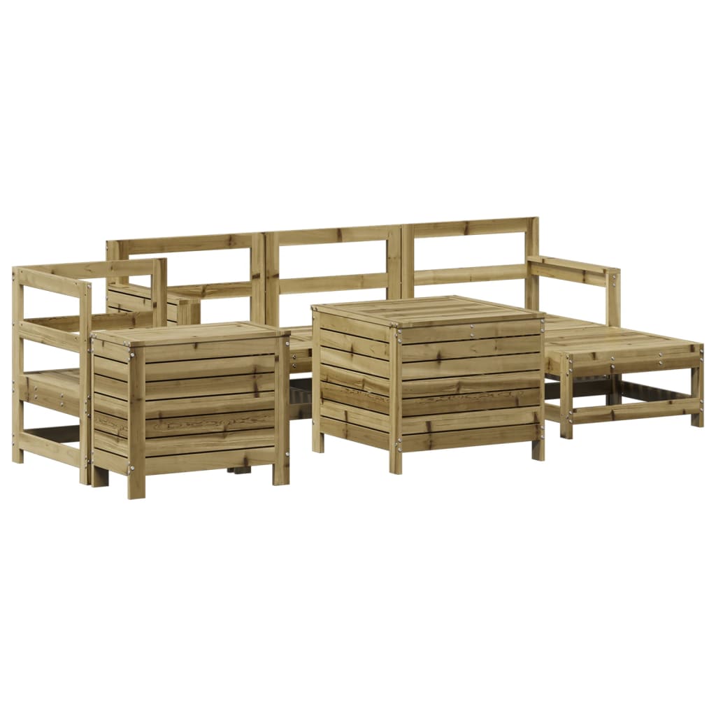 vidaXL 7 Piece Garden Sofa Set Impregnated Wood Pine