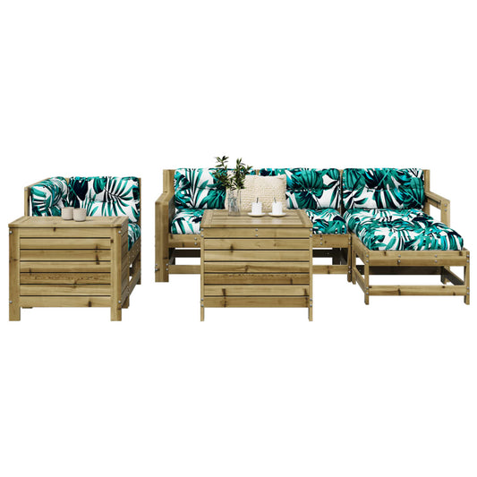 vidaXL 7 Piece Garden Sofa Set Impregnated Wood Pine