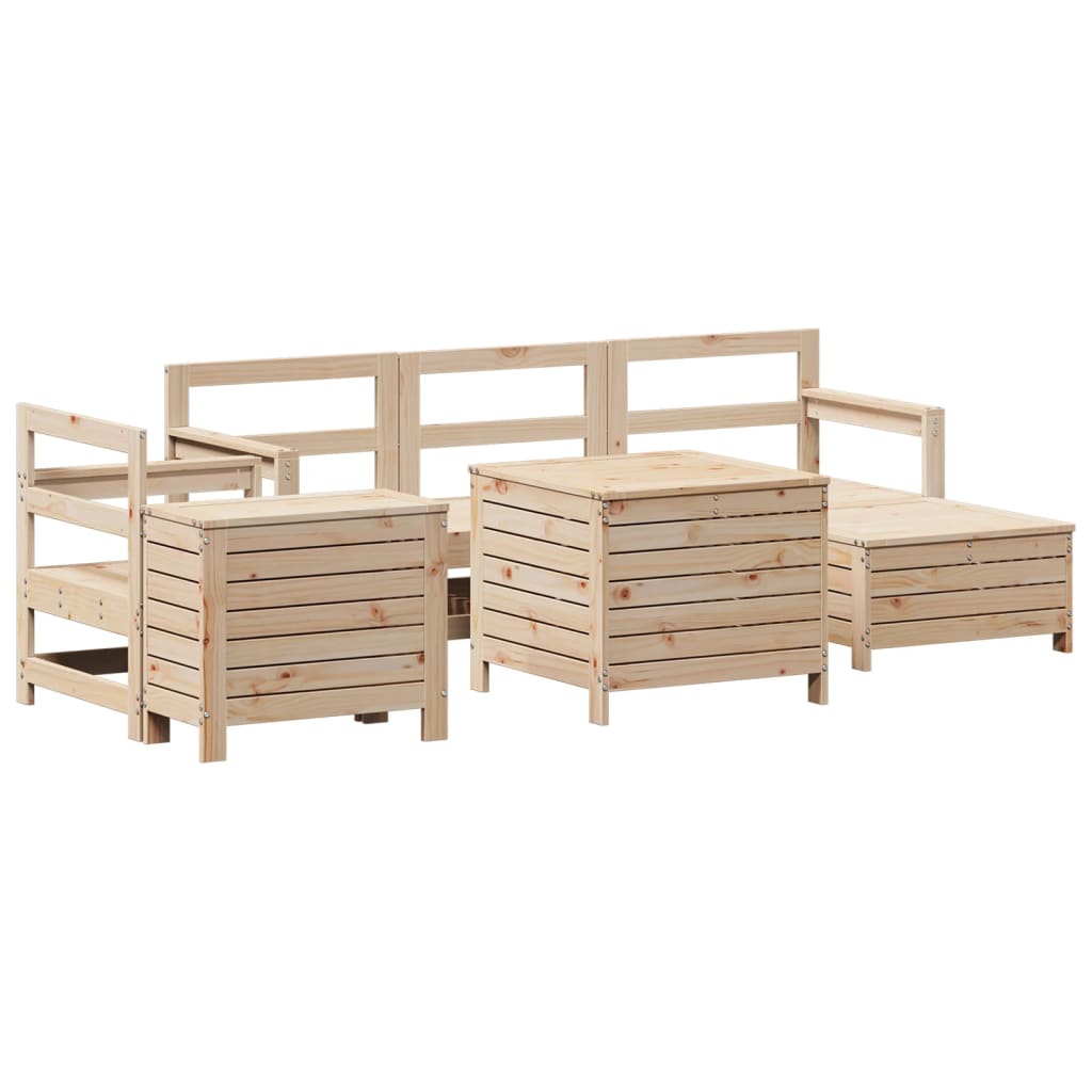 vidaXL 7 Piece Garden Sofa Set Solid Wood Pine