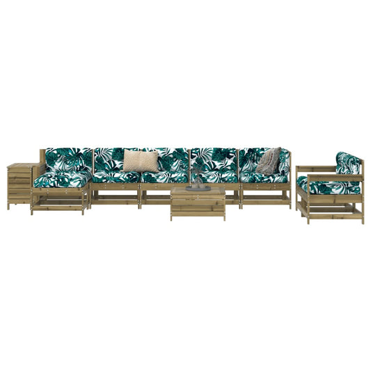 vidaXL 10 Piece Garden Sofa Set Impregnated Wood Pine