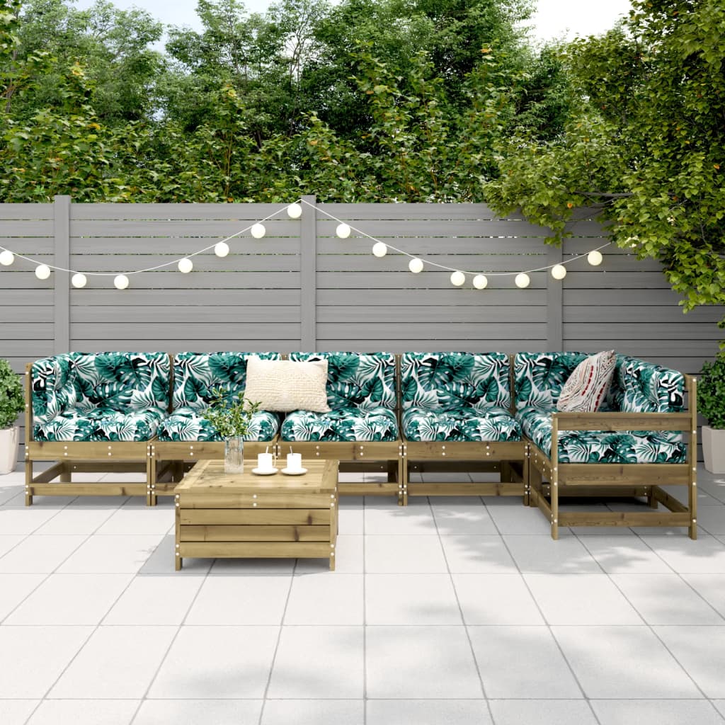 vidaXL 7 Piece Garden Sofa Set Impregnated Wood Pine