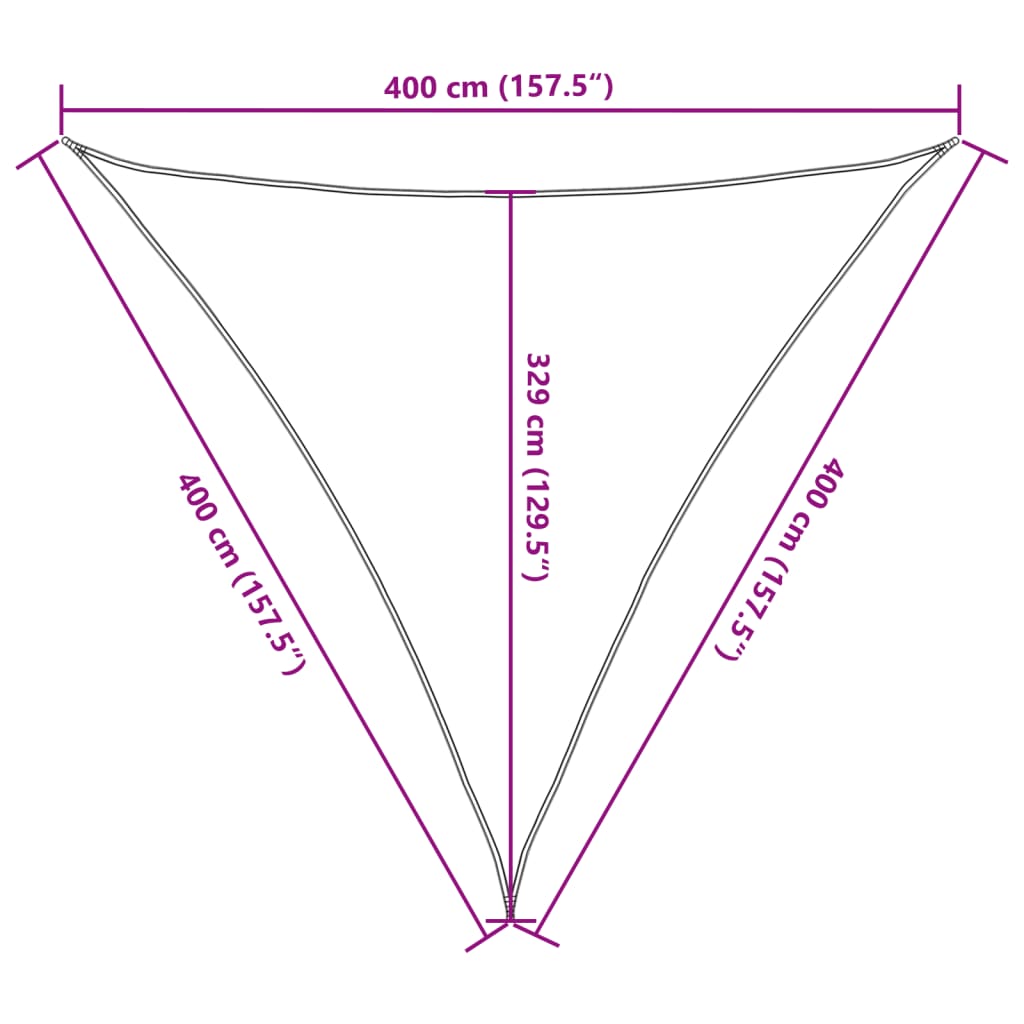 Sunshade Sail 160 g/m² Triangular Light Grey 4x4x4 m HDPE