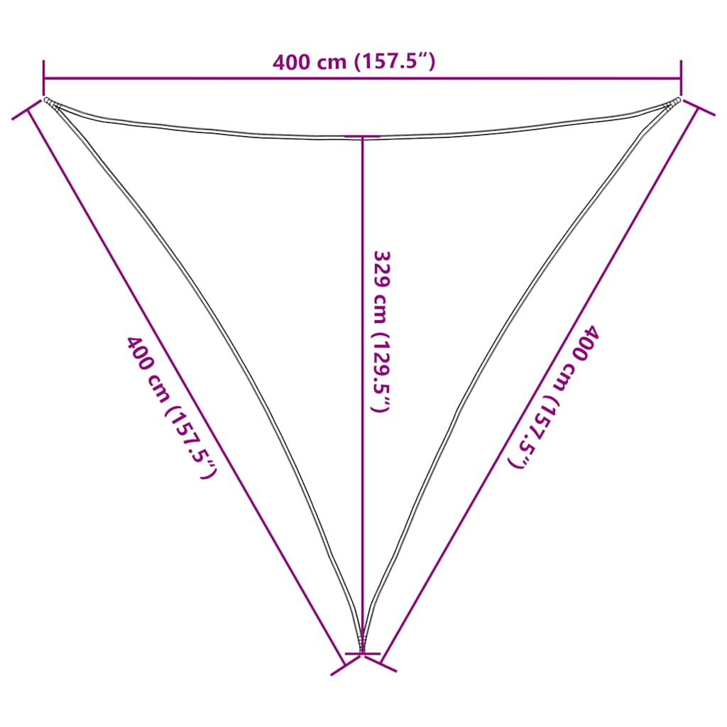 Sunshade Sail 160 g/m² Triangular Sand 4x4x4 m HDPE