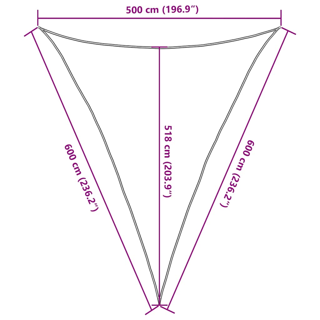 Sunshade Sail 160 g/m² Triangular Sand 5x6x6 m HDPE