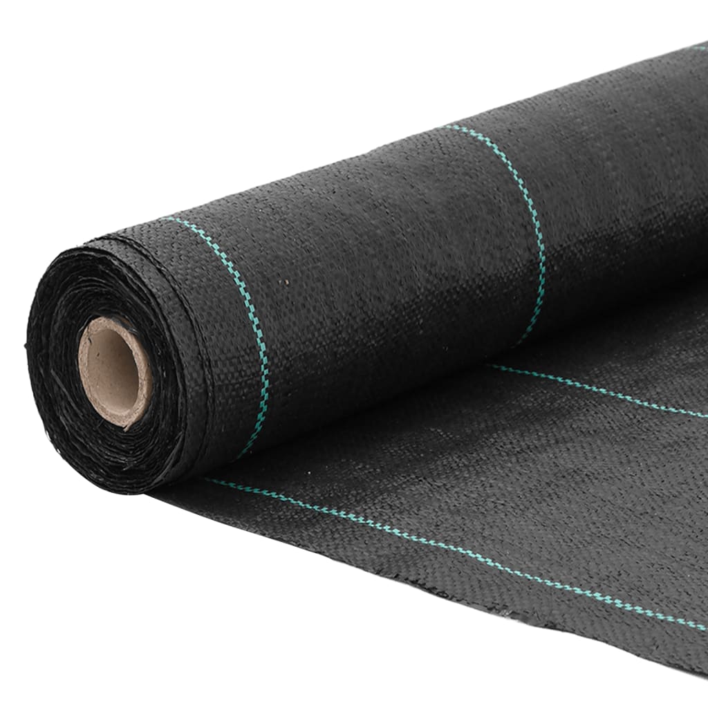 vidaXL Weed Membrane Black 1.5x25 m PP