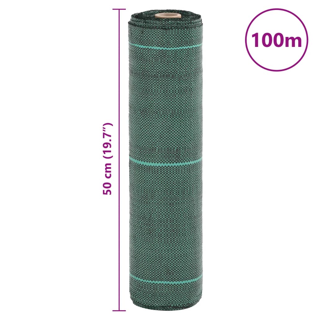 vidaXL Weed Membrane Green 0.5x100 m PP