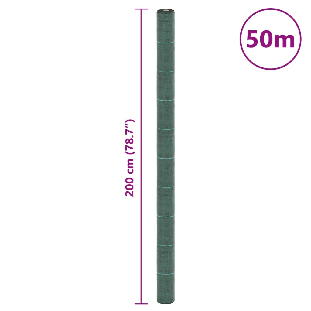 vidaXL Weed Membrane Green 2x50 m PP