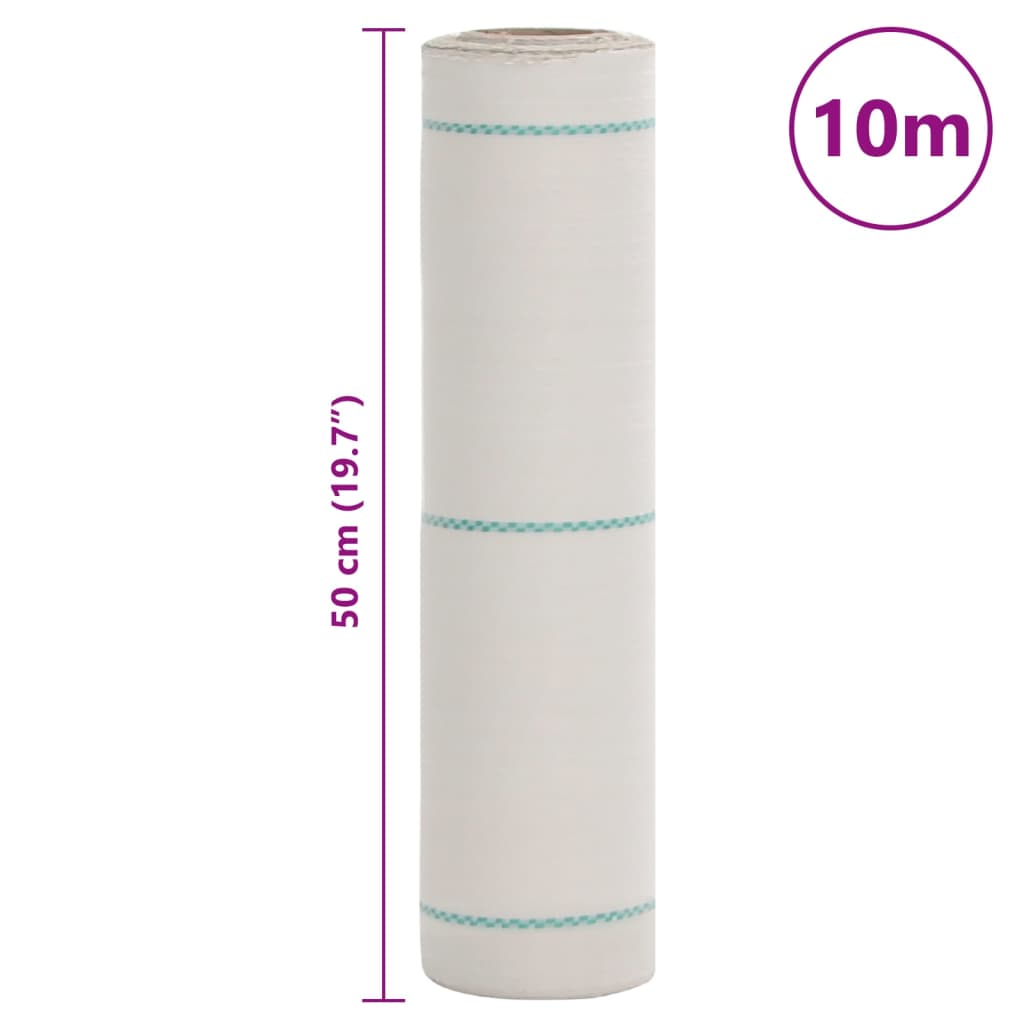 vidaXL Weed Membrane White 0.5x10 m PP