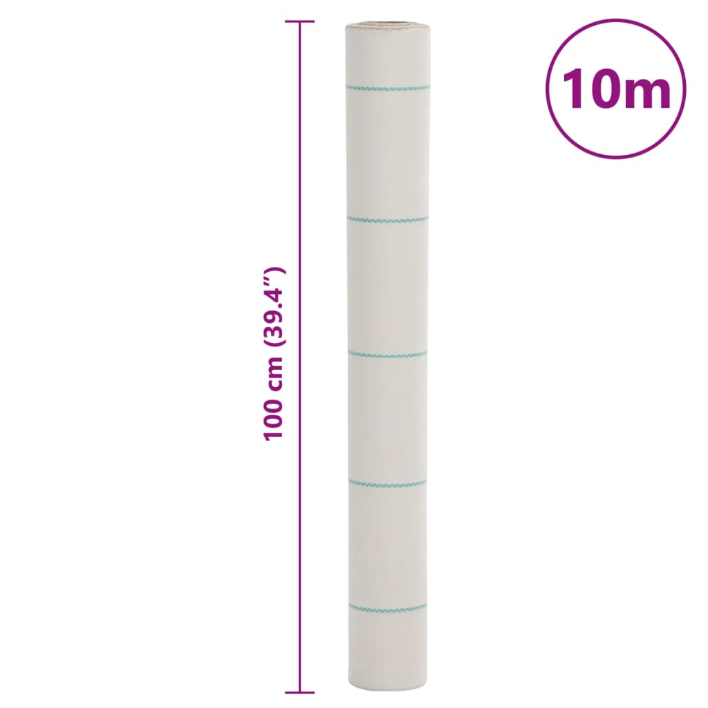 vidaXL Weed Membrane White 1x10 m PP