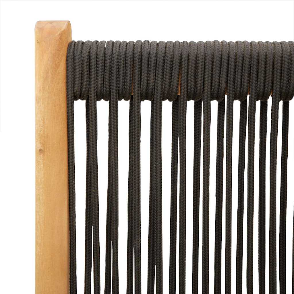 Reclining Folding Chairs 4 pcs Black Solid Wood Acacia