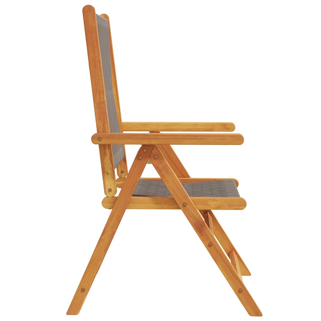 Reclining Folding Chairs 6 pcs Grey Solid Wood Acacia