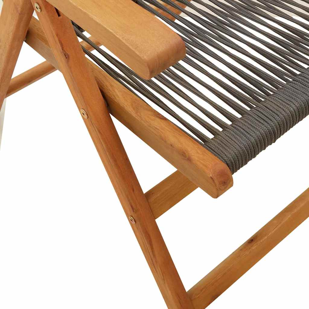 Reclining Folding Chairs 6 pcs Grey Solid Wood Acacia