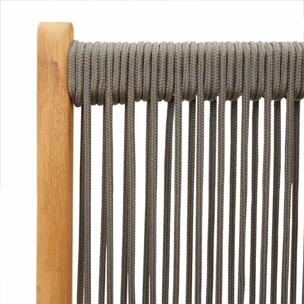 Reclining Folding Chairs 6 pcs Grey Solid Wood Acacia