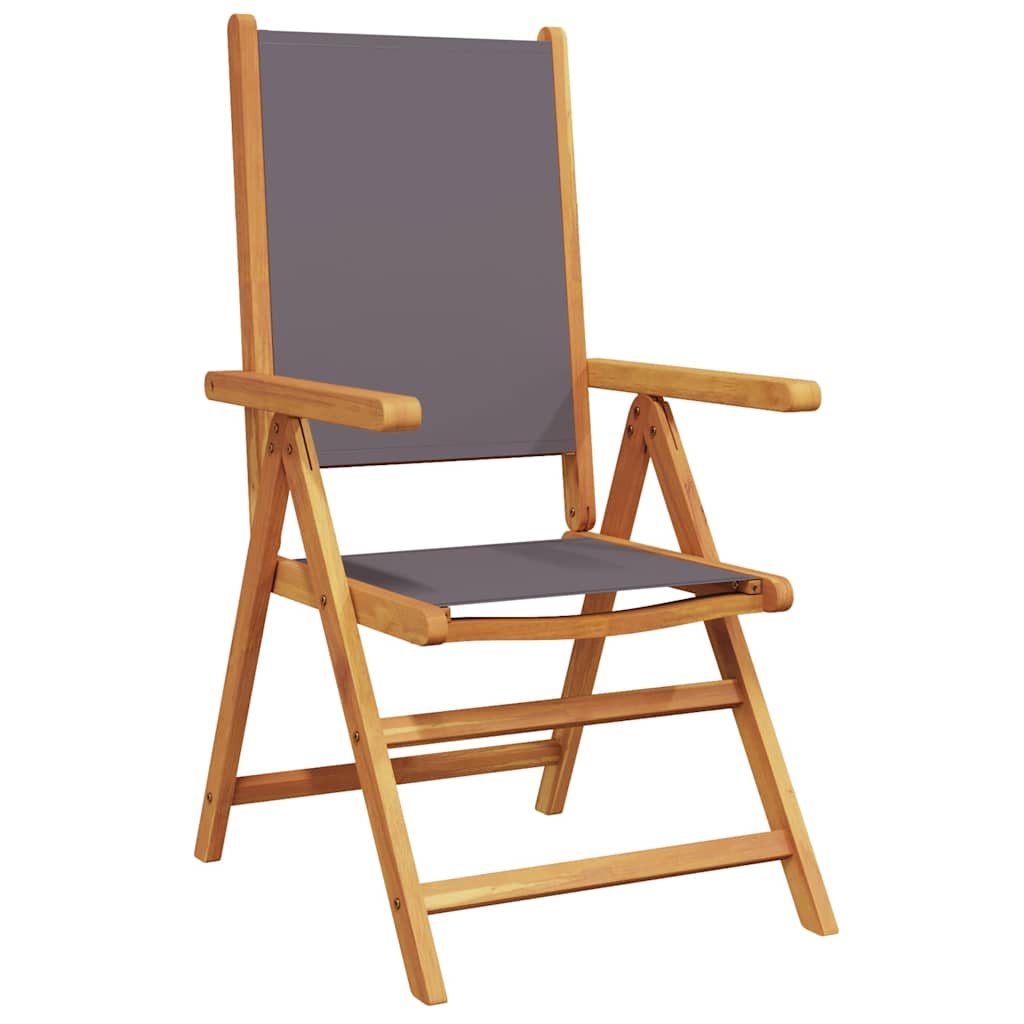 Reclining Folding Chairs 4 pcs Anthracite Fabric and Solid Wood