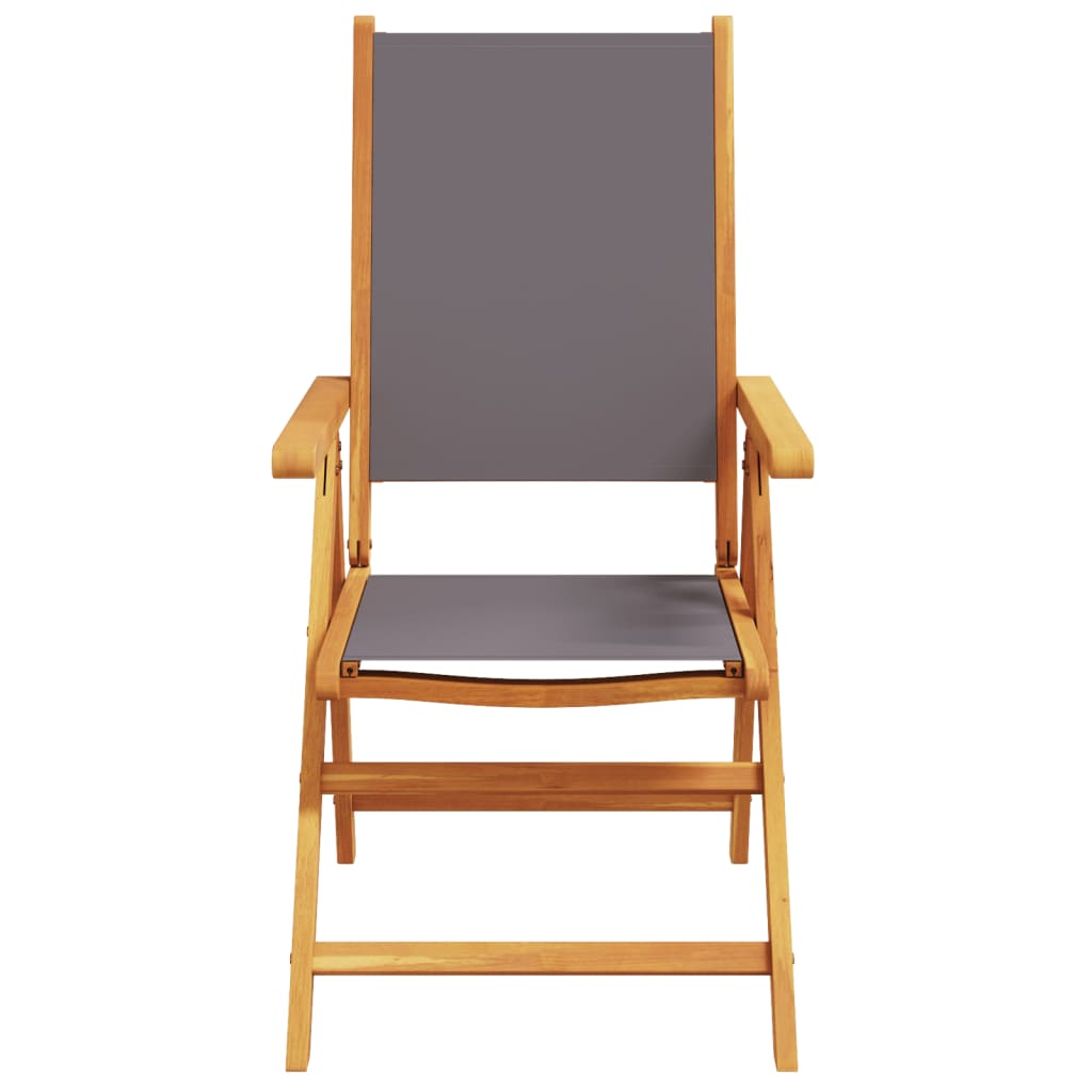 Reclining Garden Chairs 4 pcs Anthracite Fabric and Solid Wood