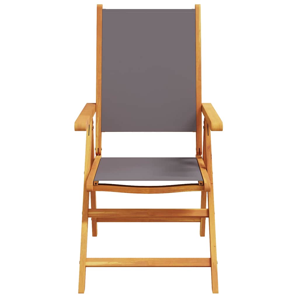 Reclining Folding Chairs 4 pcs Anthracite Fabric and Solid Wood