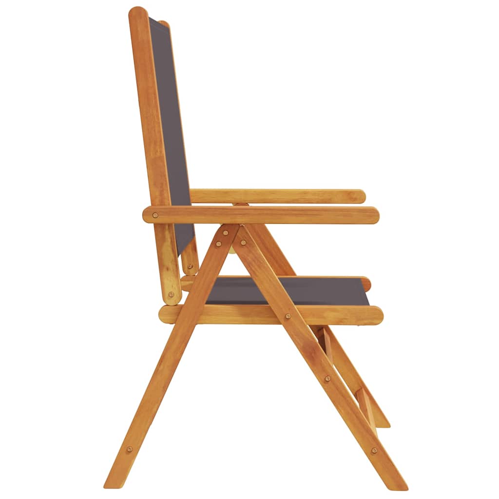 Reclining Folding Chairs 4 pcs Anthracite Fabric and Solid Wood