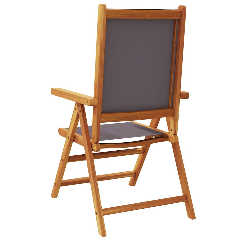 Reclining Folding Chairs 4 pcs Anthracite Fabric and Solid Wood