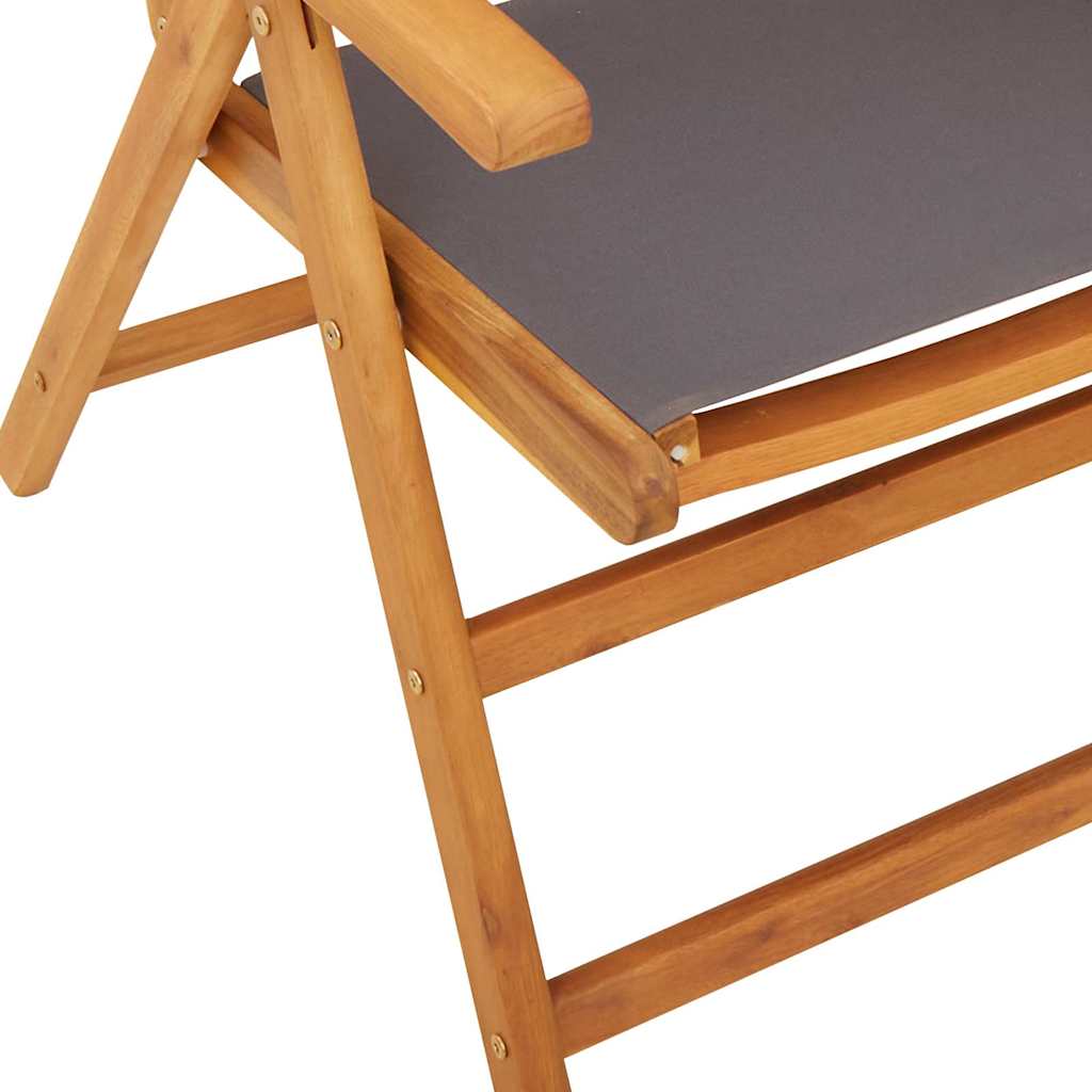 Reclining Folding Chairs 6 pcs Anthracite Fabric and Solid Wood